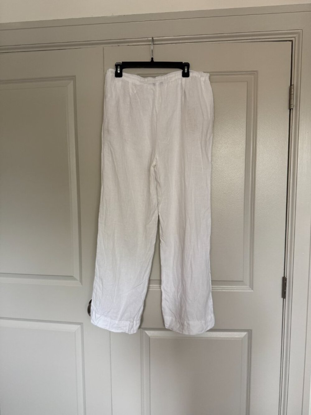 Vineyard Vines White Linen Tie-Waist Wide Leg Pants Medium Coastal Beach NWOT - Picture 3 of 4